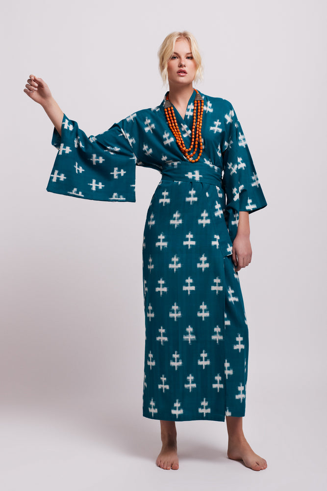 Green Shela Kimono